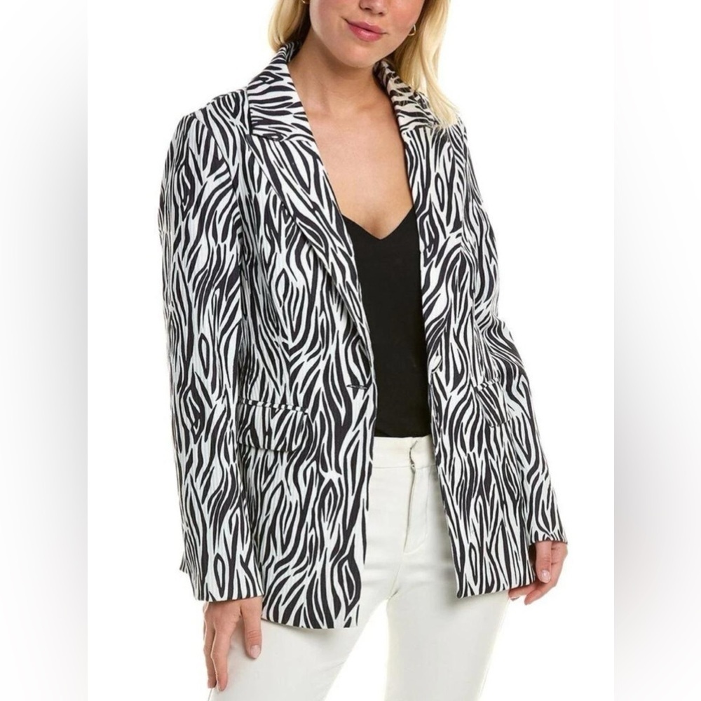 NWT Area Stars Zanzibar One-Button Closure Jacket in Zebra Print